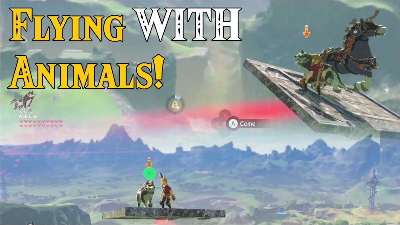 Flying WITH Animals! Wolf Link is HILARIOUS in Zelda Breath of the Wild