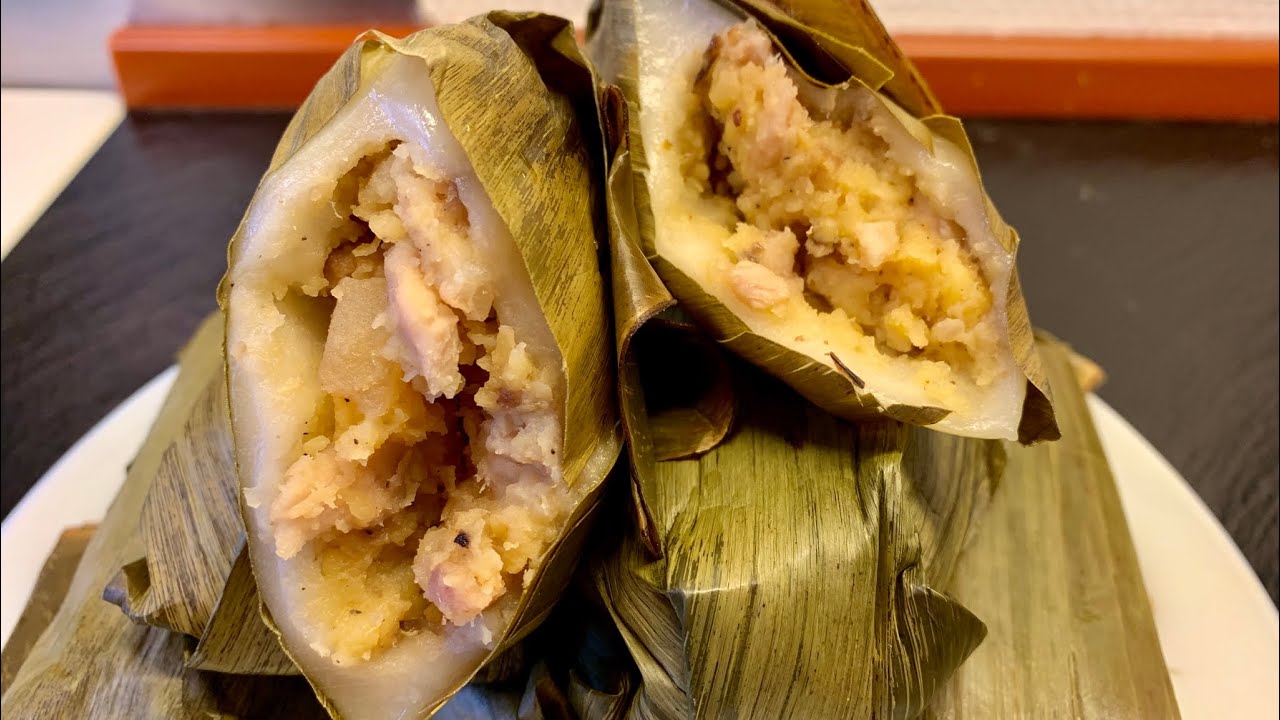 Bánh rợm mặn(bánh dày mặn) nhân thịt đậu xanh dẻo thơm hấp hẫn_Bếp Hoa