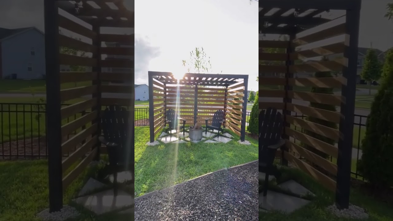 Backyard Makeover Ideas | Sunjoy 6x10 Metal Pergola Assembly #shorts #diyproject #pergola #backyard