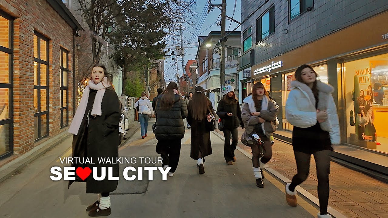 Seoul Evening Walk, Seongsu-dong, Seoul Forest Road Cafe Street, South Korea, Travel, 4K