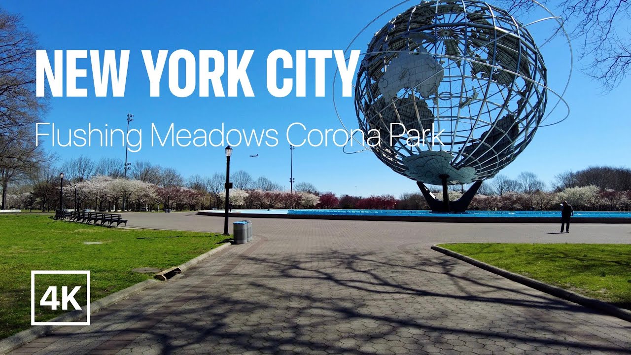 [4K] New York City 🗽 Spring Walk - Flushing Meadows Corona Park [Apr. 2022]