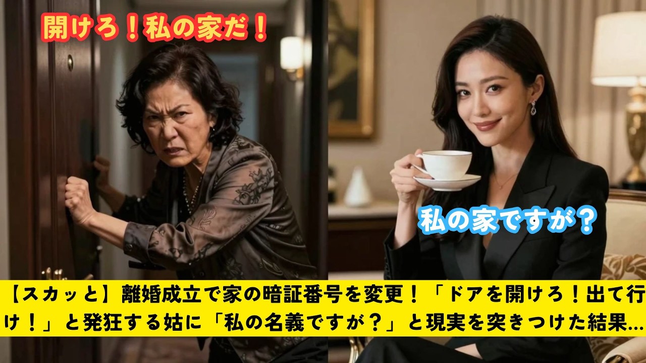 【スカッと】離婚成立で家の暗証番号を変更！「ドアを開けろ！出て行け！」と発狂する姑に「私の名義ですが？」と現実を突きつけた結果…