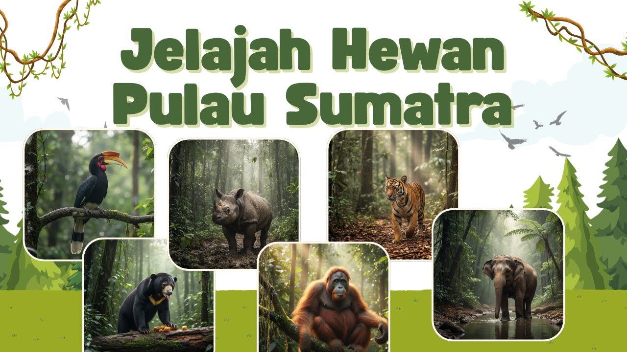 Mengenal Hewan-Hewan dari Pulau Sumatra 🐅🦏🌳 | Video Edukasi Anak Indonesia