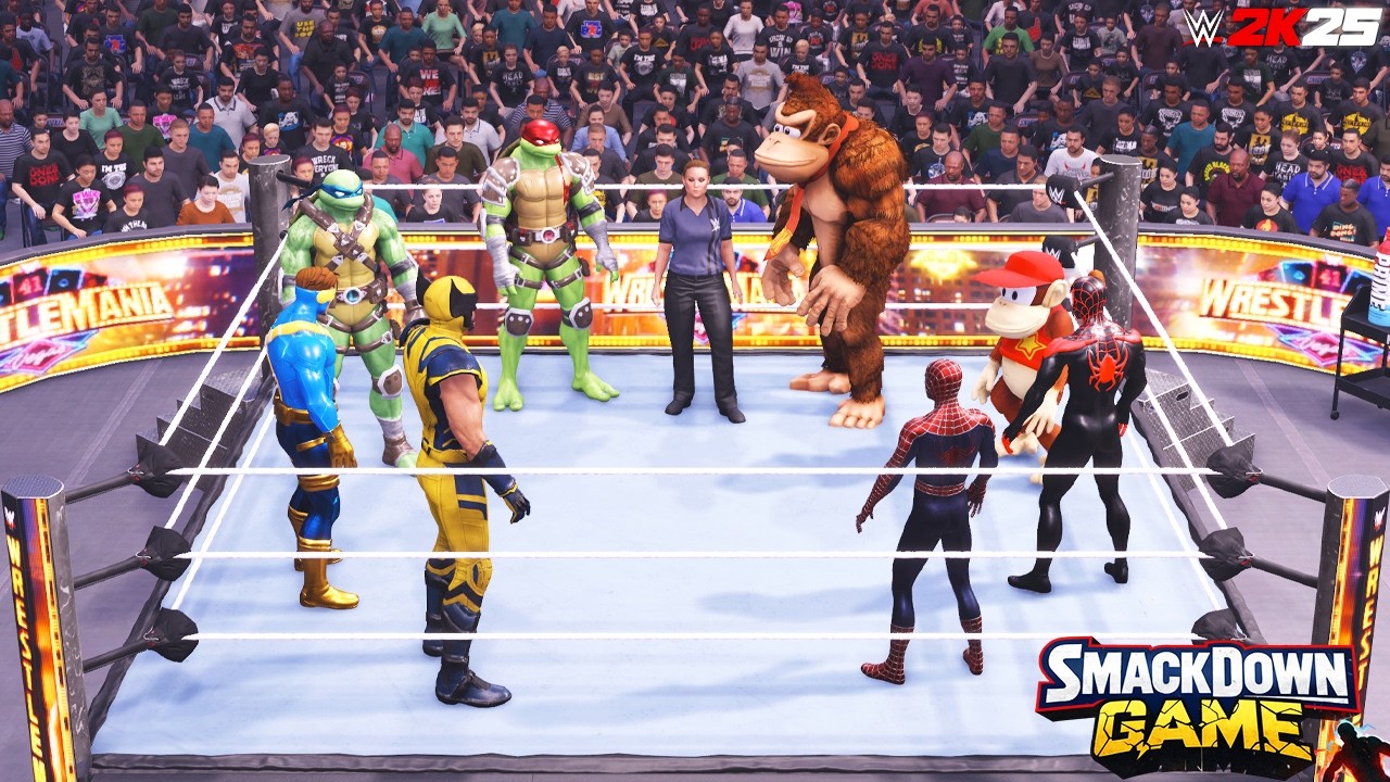 Ultimate Multiverse Battle! Donkey Kong vs Ninja Turtles vs Wolverine vs Spider-Man 🔥