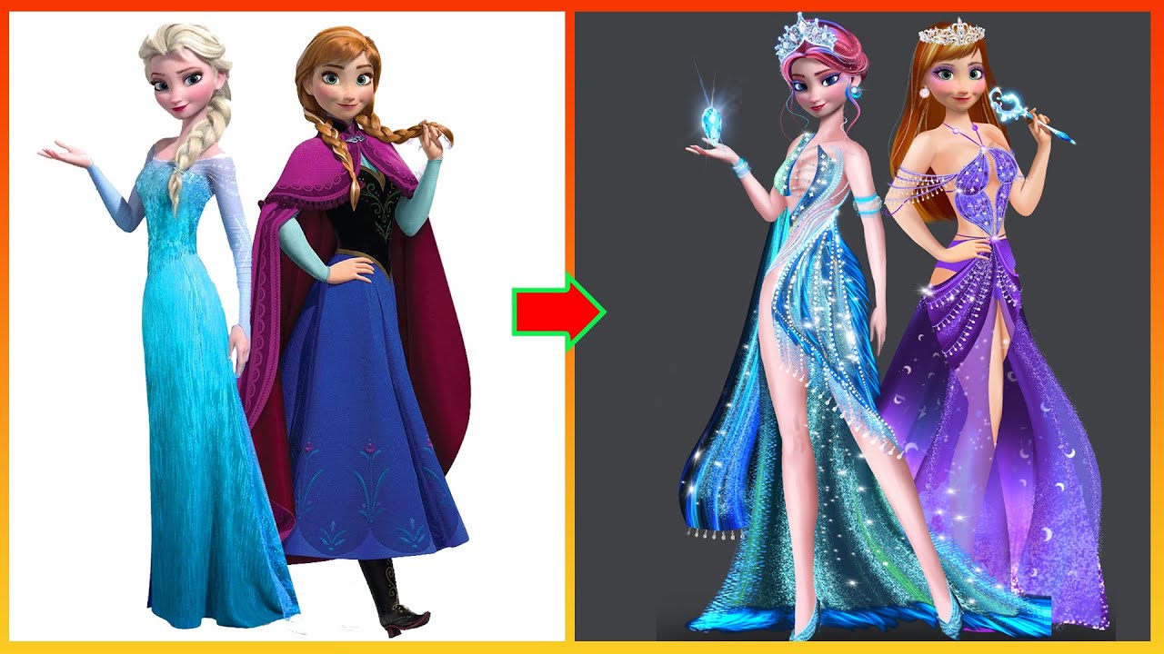Frozen Anna Elsa Dress Up For Party - Disney Princess Clothes SWITCH UP Fashion