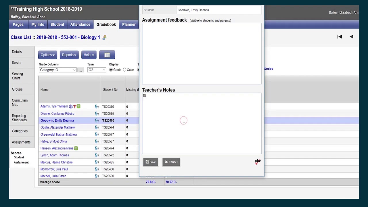 Gradebook: How to Exempt a Score in Aspen