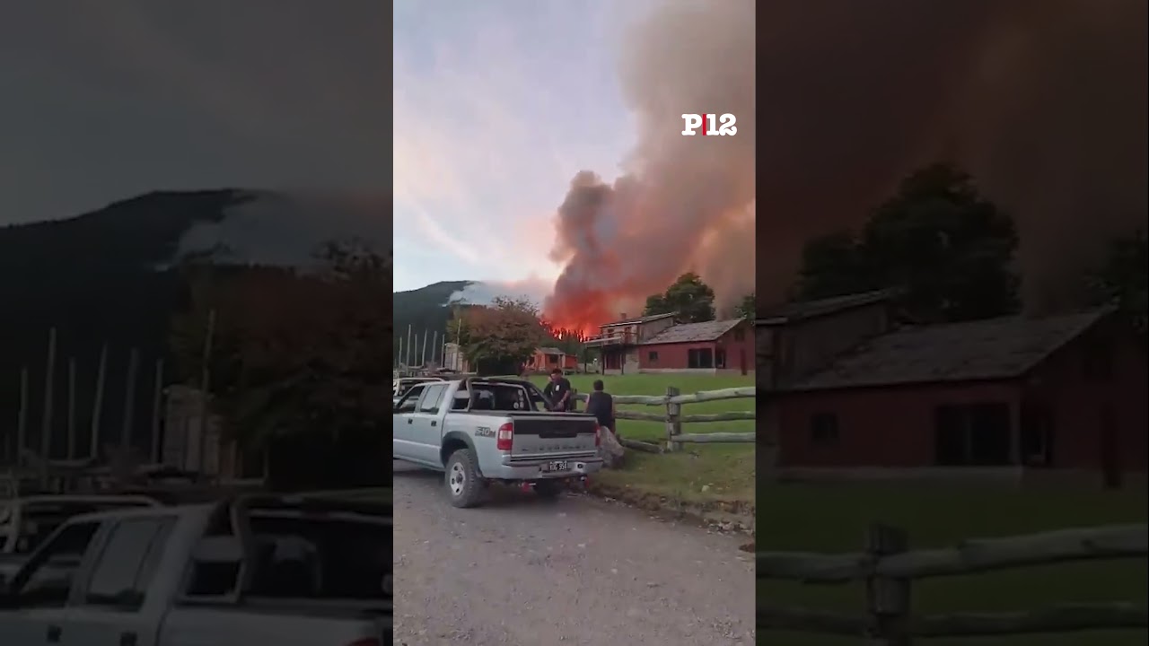 🔥 Incendio forestal fuera de control en Chubut dej&oacute; casas y autos destruidos