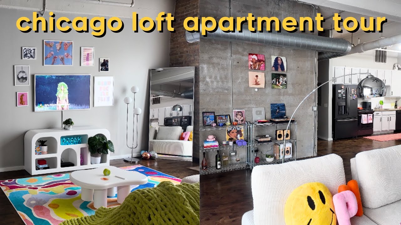 my chicago loft apartment tour | 1033 sq ft, colorful & maximalist decor