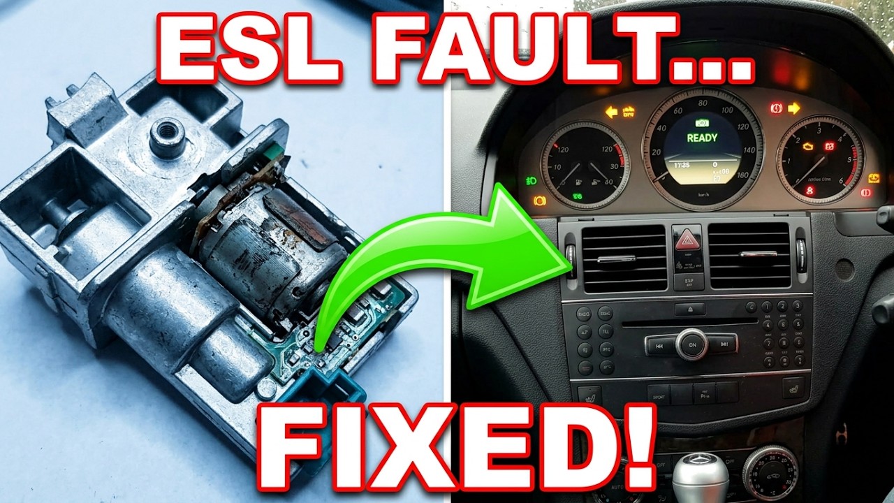 Mercedes C Class W204 Steering Lock ESL fault. No ignition, car not starting. How to repair.