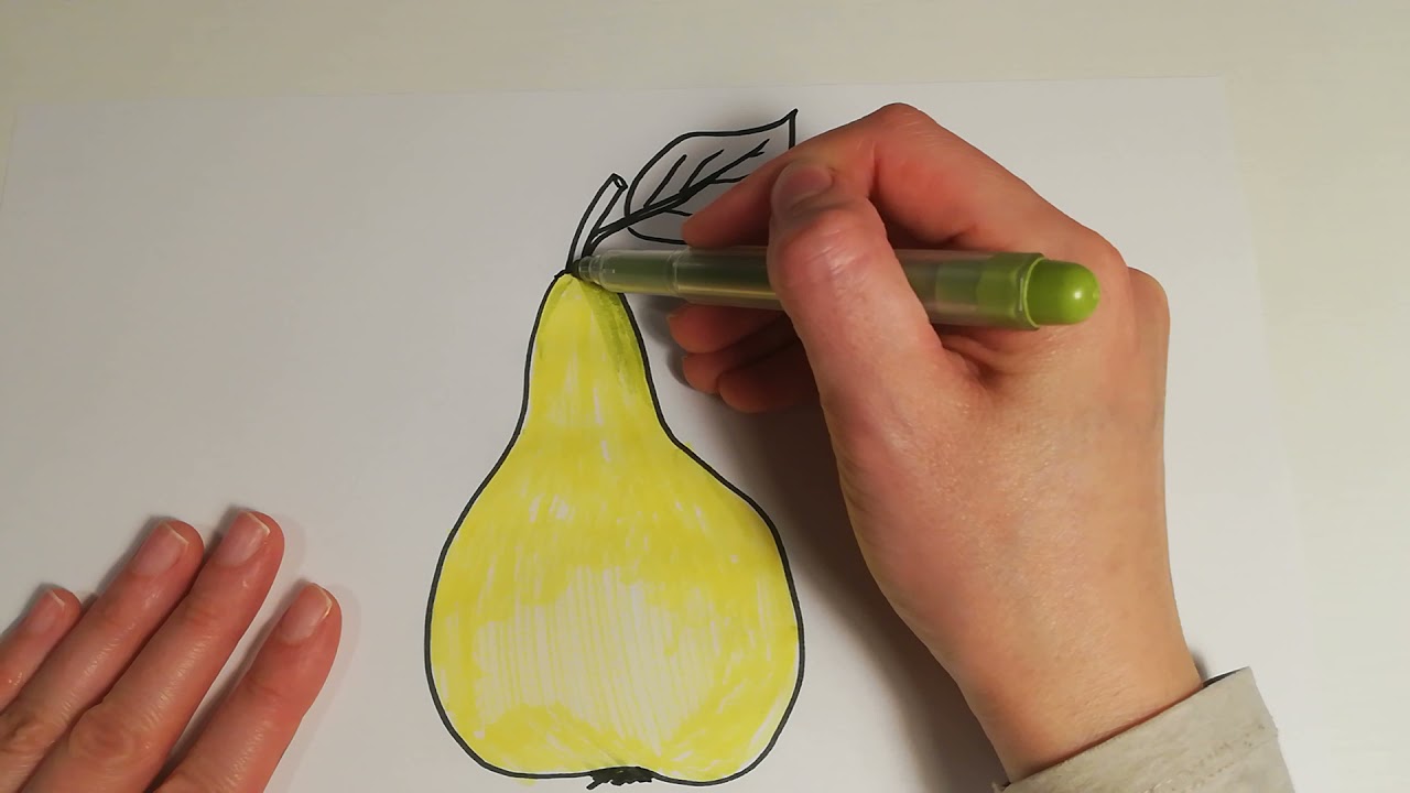 Simply painting a pear. Einfach eine Birne malen. Հեշտությամբ  նկարում ենք տանձ: