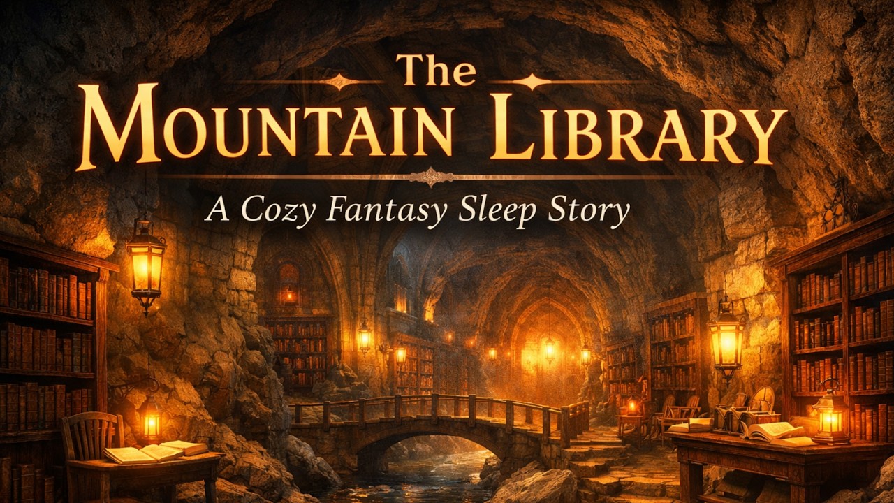The Hidden Library Beneath the Mountain | Cozy Fantasy Sleep Story with Ambient Music (3 Hours)