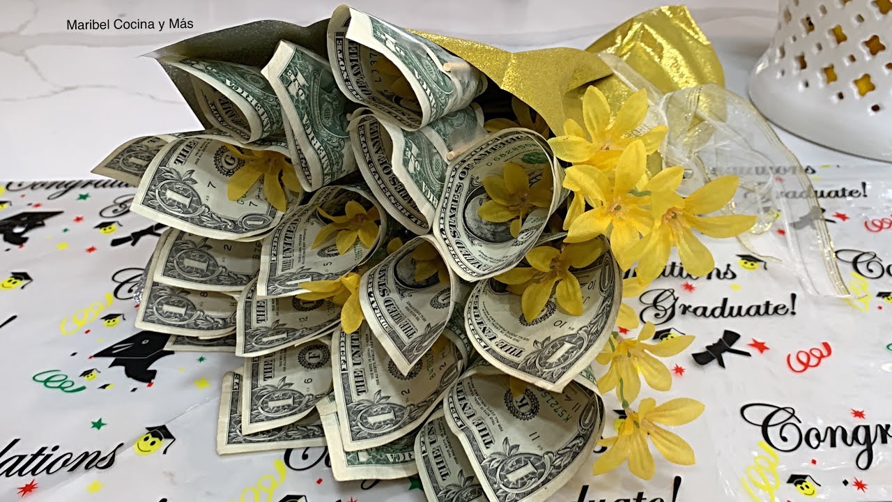 COMO HACER UN RAMO 💐 DE DÓLARES// MONEY BOUQUET/ PARA GRADUACIONES/CUMPLEAÑOS