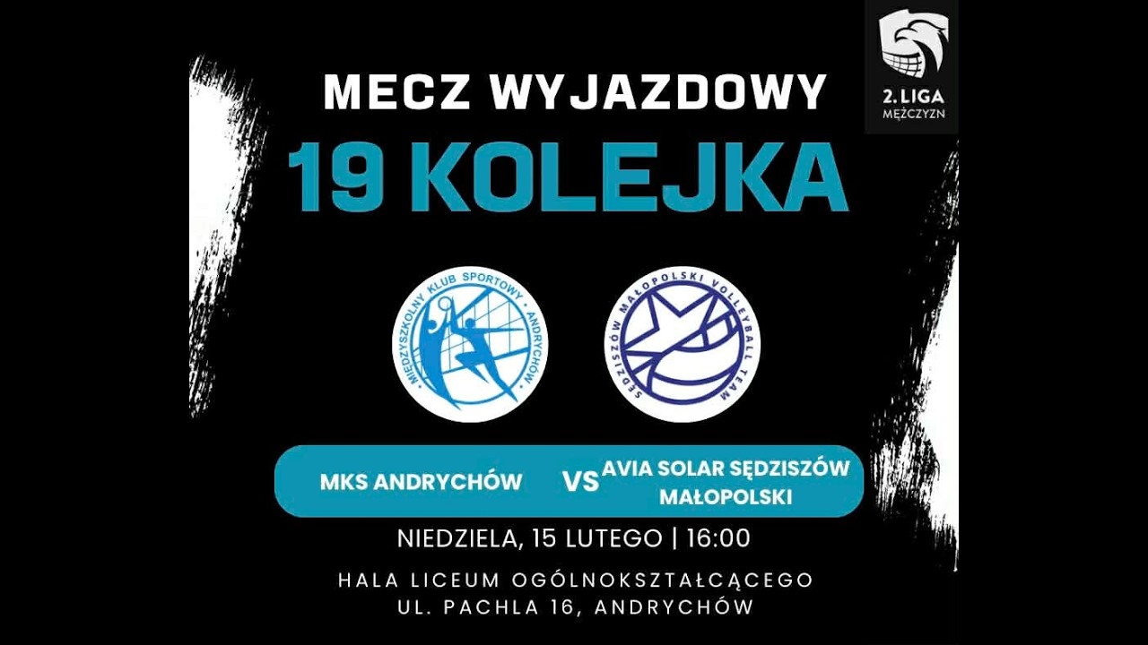19.kolejka 2.ligi M: MKS Andrychów - AVIA Solar Sędziszów Małopolski