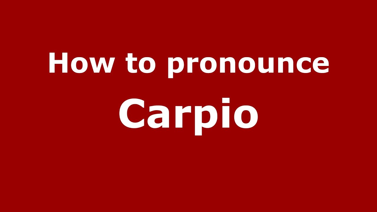 How to pronounce Carpio (Spain/Spanish) - PronounceNames.com
