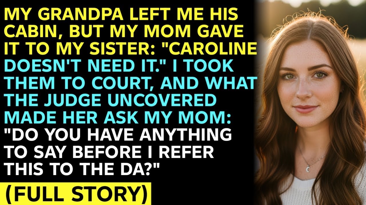 MY GRANDPA LEFT ME HIS CABIN, BUT MY MOM GAVE IT TO MY SISTER: 