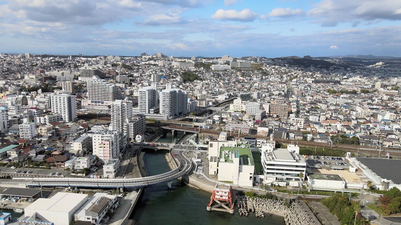 空中散歩20＊福田川　兵庫県神戸市垂水区~須磨区＊FUKUDA RIVER Tarumi~Suma Kobe Hyogo Japan