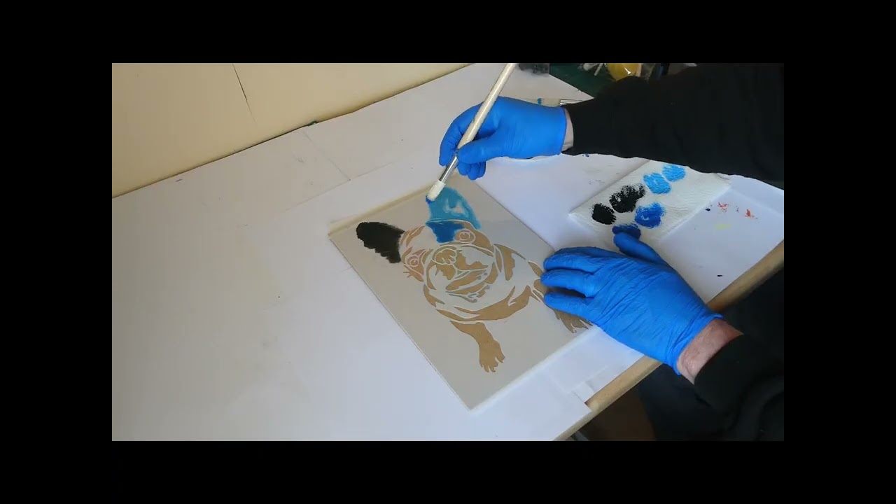 Pug Dog Stencil Psychedelic #pug #art #stencilart