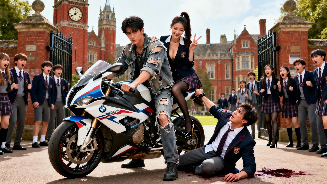 窮小夥坐三輪上學遭全校嘲諷，誰知他竟是首富獨子低調入學，卻被司機兒子冒名頂替、當眾欺辱！下一秒頂級豪車車隊堵校門，校花當場倒貼認主，全場師生集體下跪求原諒！#傭人兒子冒充富家少爺