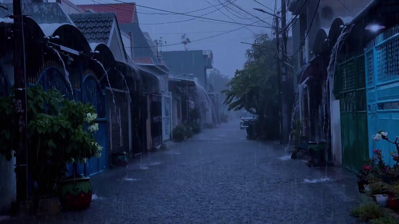 Quality Sleep in 3 Minutes with Pouring Rain & Violent Thunder on the Rickety Tin Roof at Night