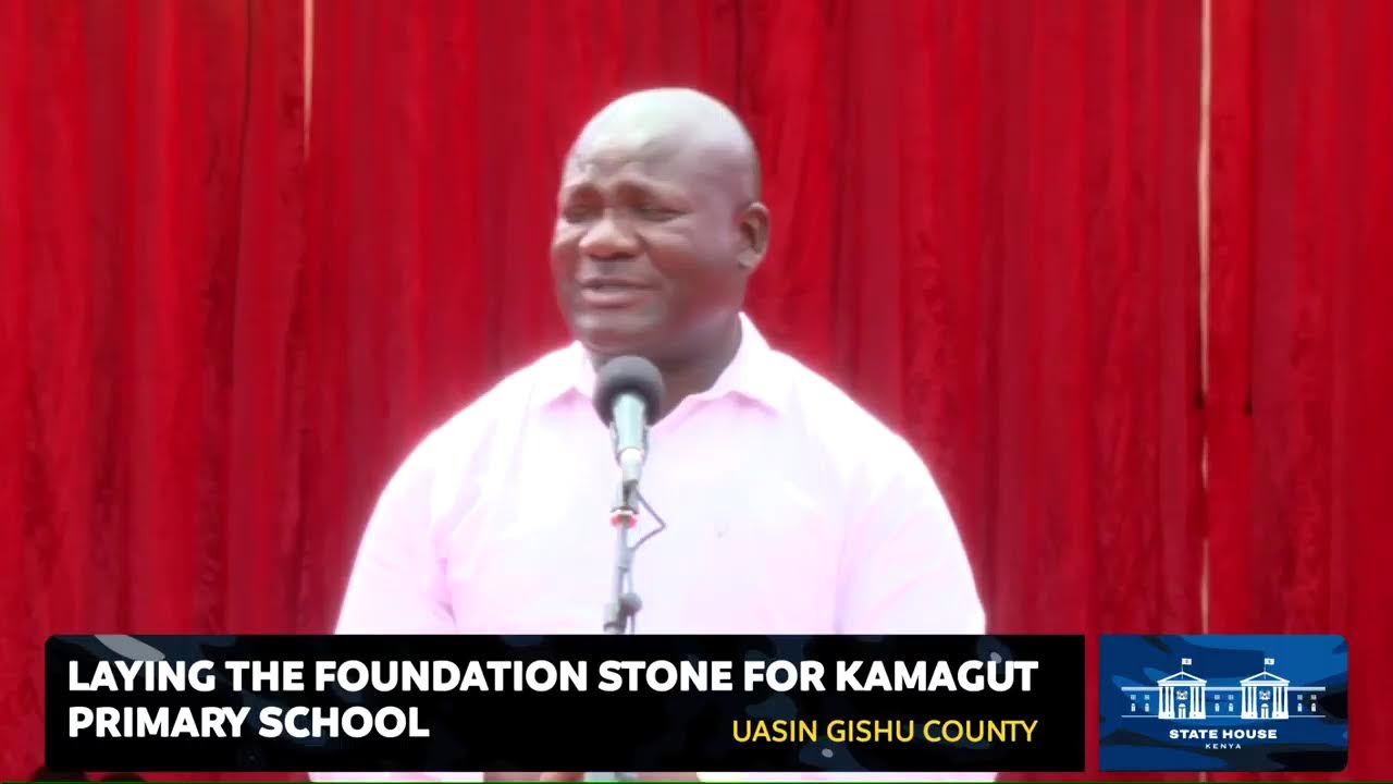 Laying the foundation stone for Kamagut Primary School, Uasin Gishu County.