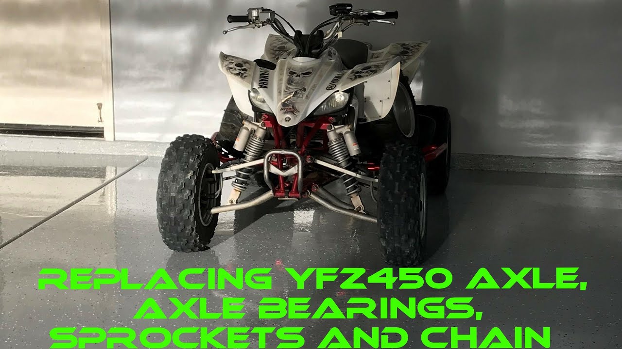 Снятие оси и замена подшипников спортивного квадроцикла Yamaha YFZ450 со звездочкой и цепью своим...