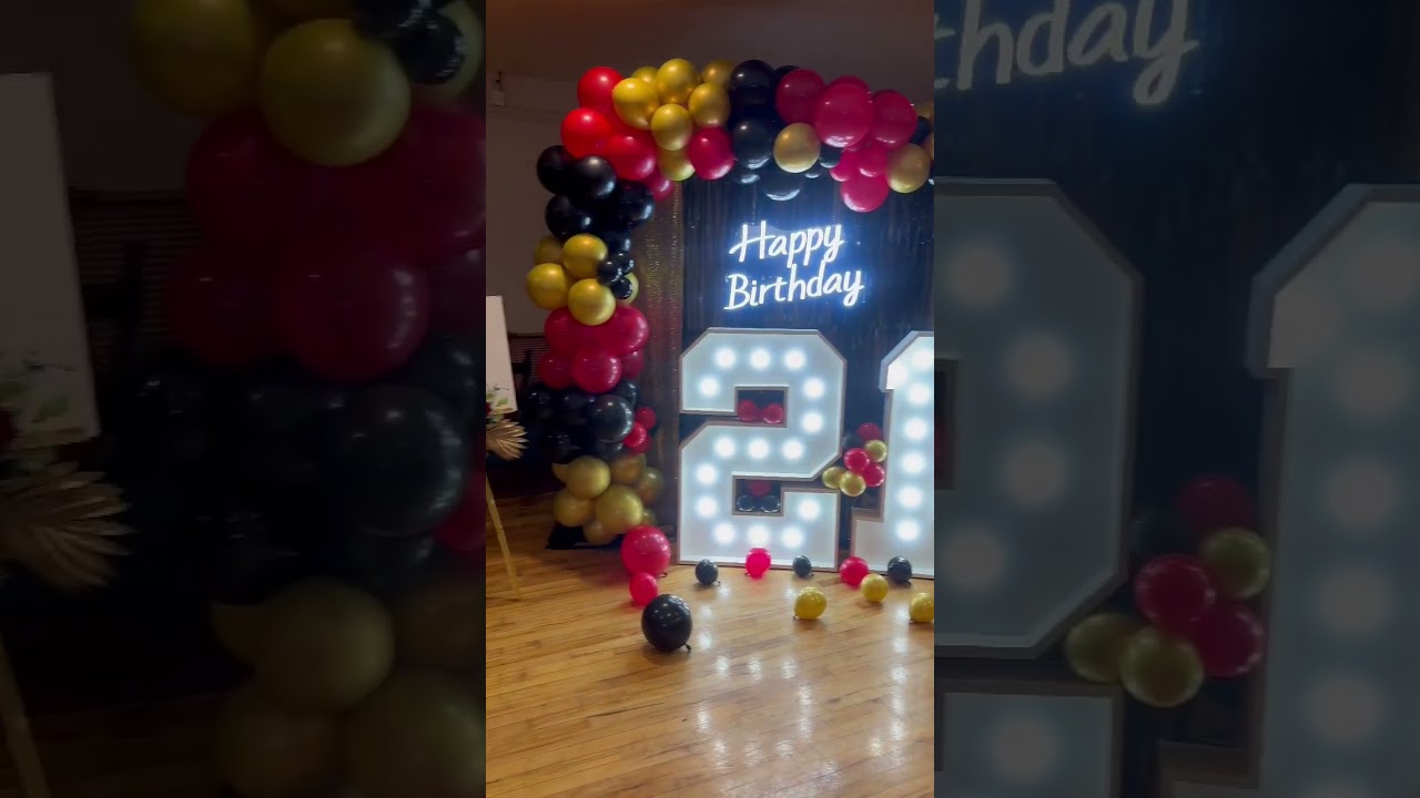 21st Birthday Decor | Balck & Red theme | 2023 Birthday Decorations