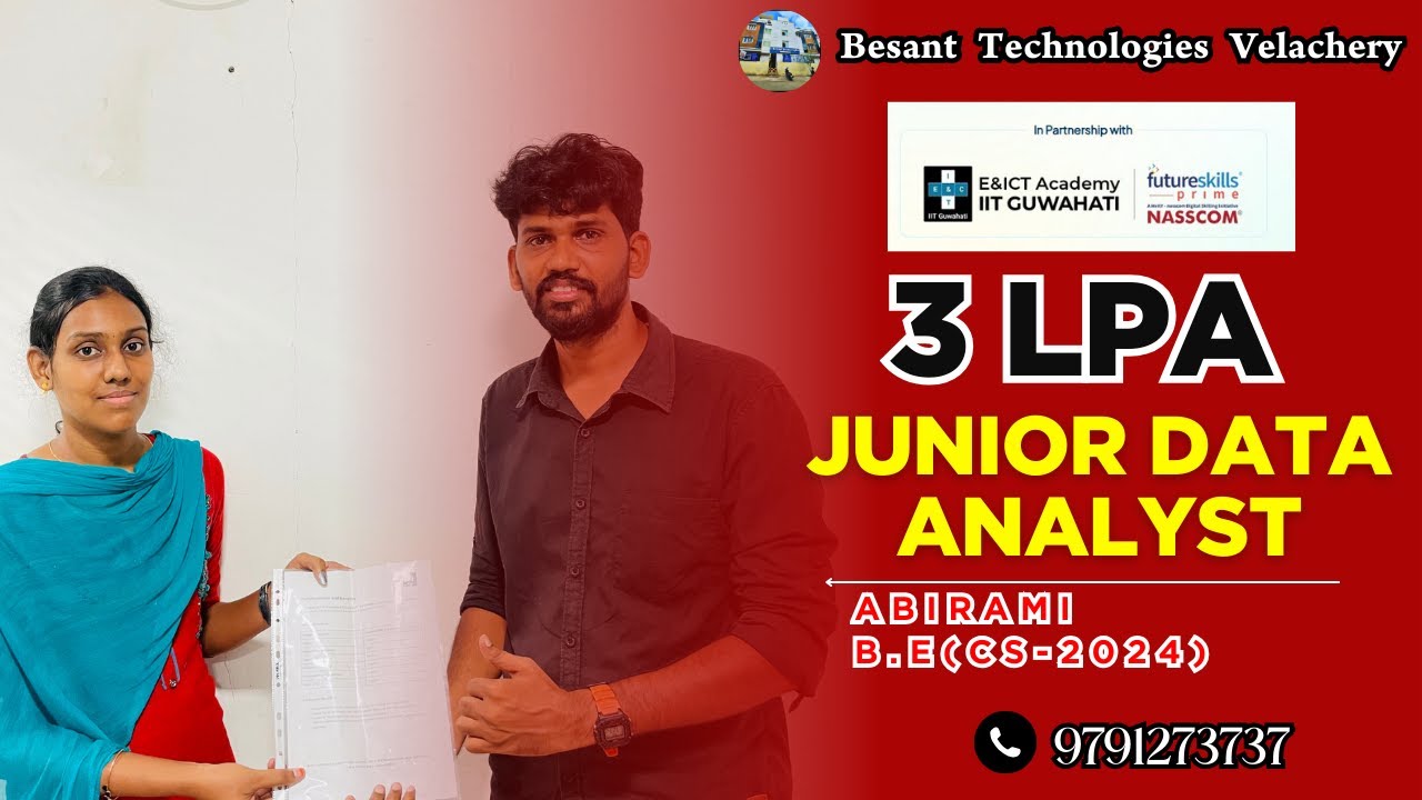 Data Analyst Training & Placement in Chennai | Fresher Success Story | 3 LPA