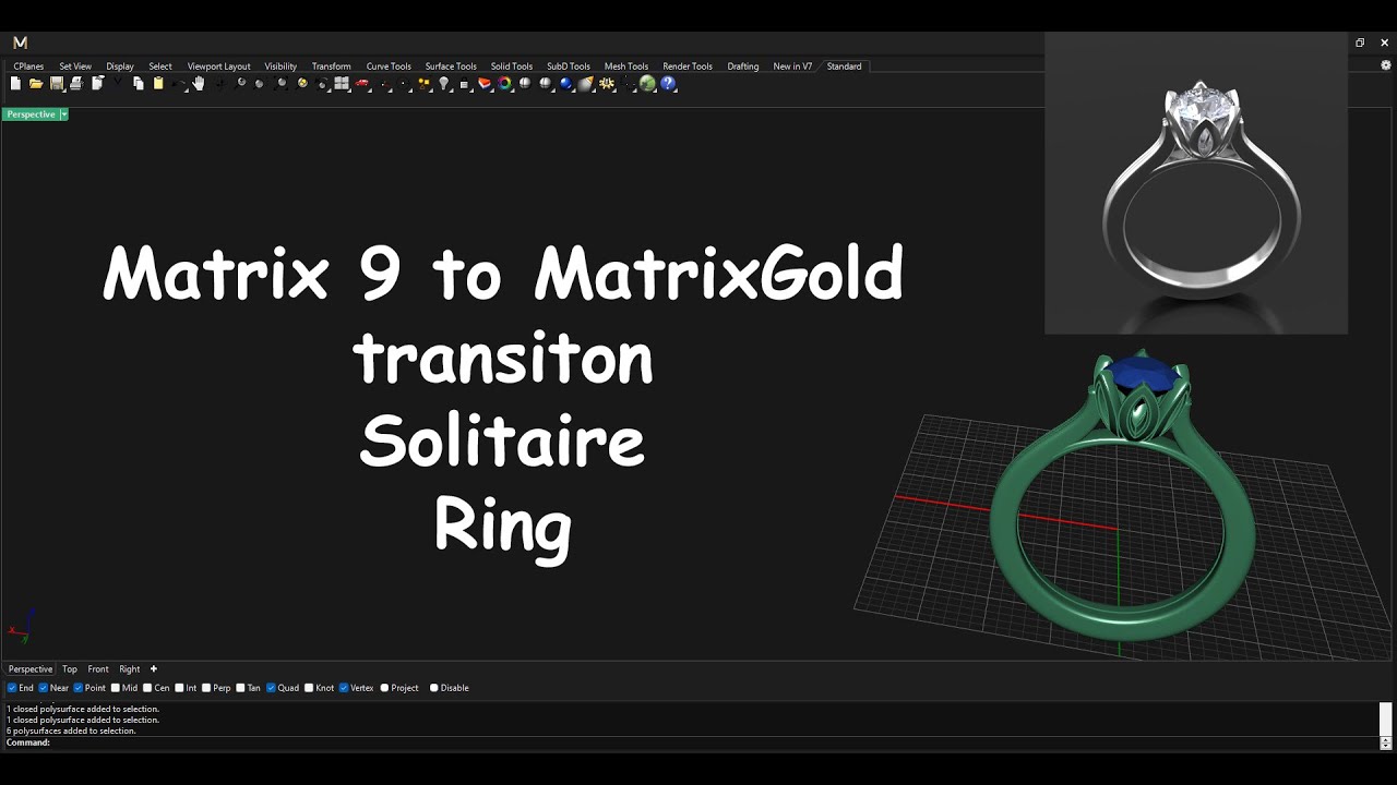 MatrixGold Solitaire Ring with Tulip head