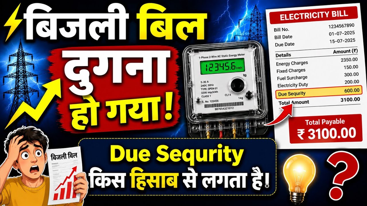 Security Deposit in Electricity Bill 2026 | UPPCL Electricity Bill | UPPCL Smart Meter Bill