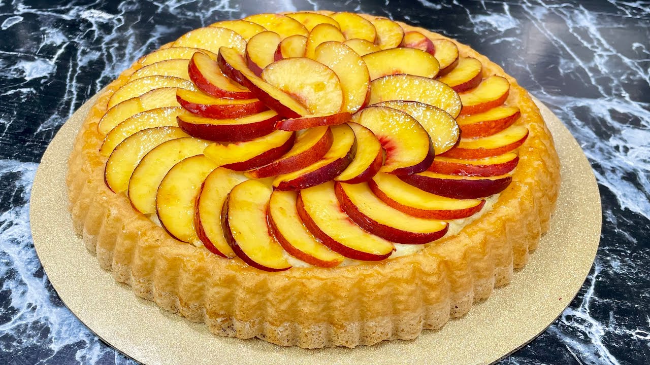 Si vous avez 3 PÊCHES faites cette délicieuse tarte 🍑 Mieux qu'une tarte classique!