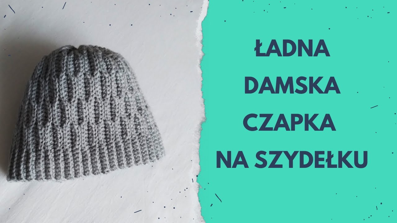 Ładna damska czapka na szydełku