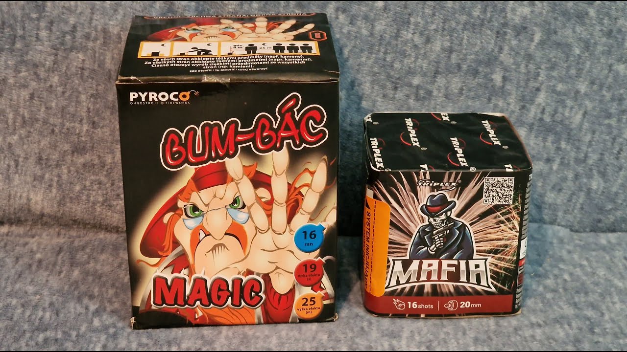 Wyrzutnie z Lidla Mafia TXB2602 Triplex  oraz BUM BAC MAGIC PYROCO