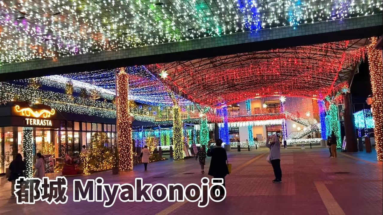 Beautiful Winter Walk Through Downtown Miyakonojo (December 2024)