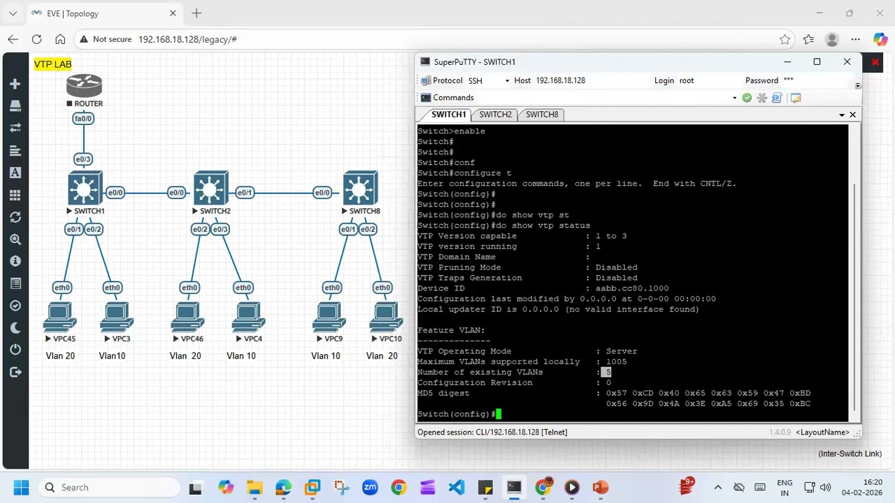 CCNA 200-301 VTP PROTOCAL CLASS 6