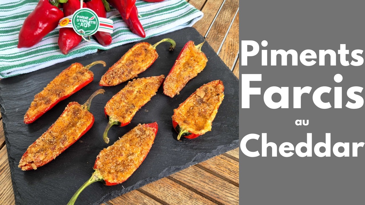 Piments farcis au cheddar 🔥 La recette apéro qui fait fondre tout le monde !