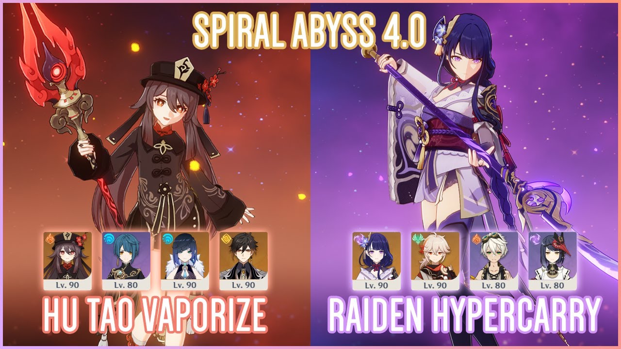 C1 Hu Tao Double Hydro & C2 Raiden Hypercarry | NEW Spiral Abyss 4.0 | Genshin Impact
