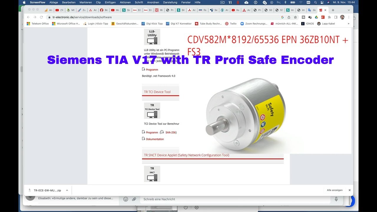 Initialize TR Profi Safe Encoder to Single turn with Siemens TIA V17