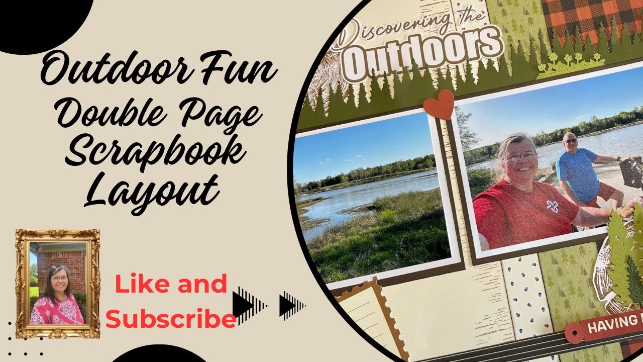 Outdoor fun double page scrapbook layout