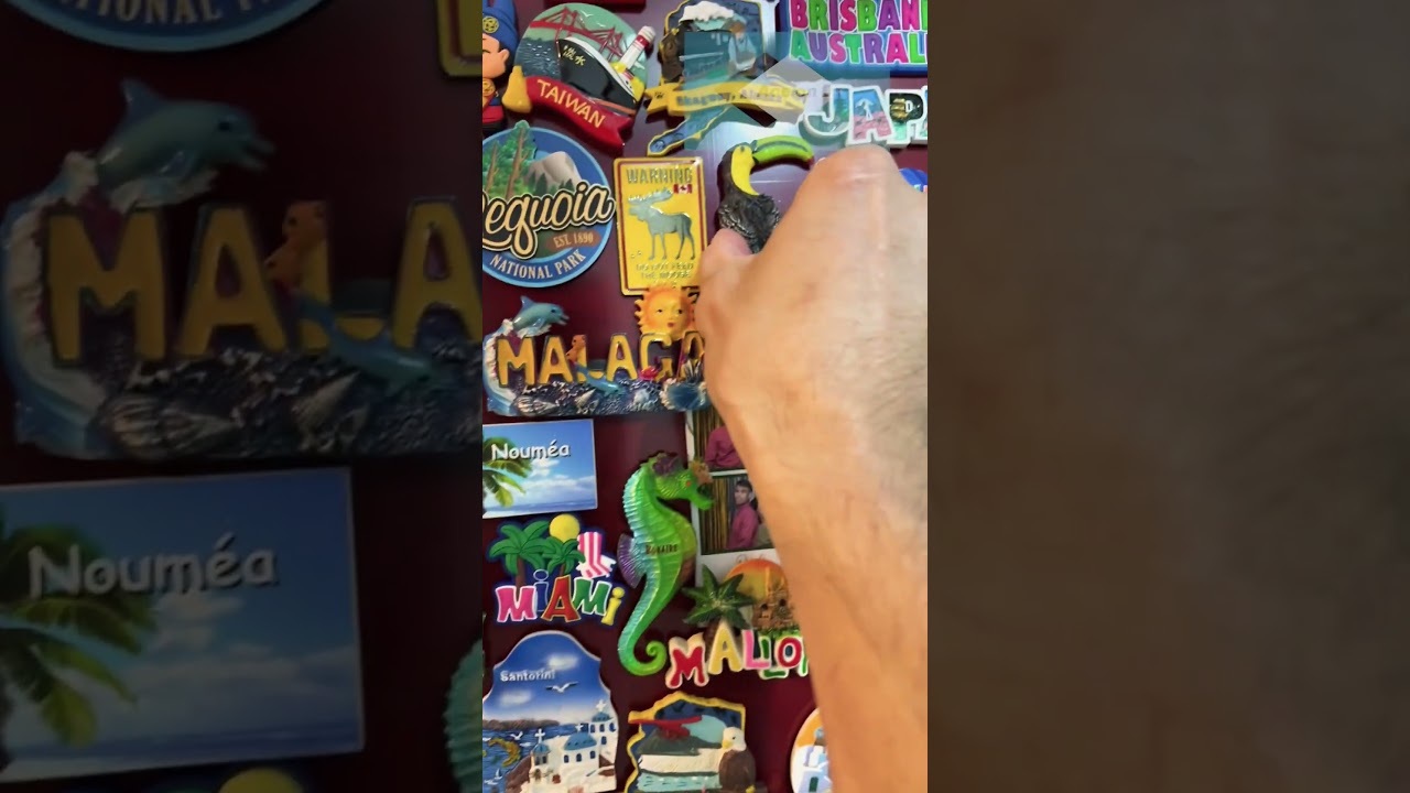 This is how I display my fridge magnet souvenirs