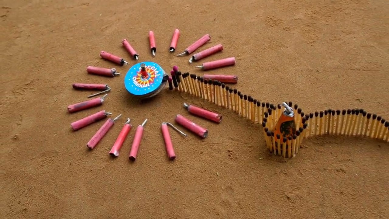 Matchstick chain reaction With Fireworks firecracker testing 2023