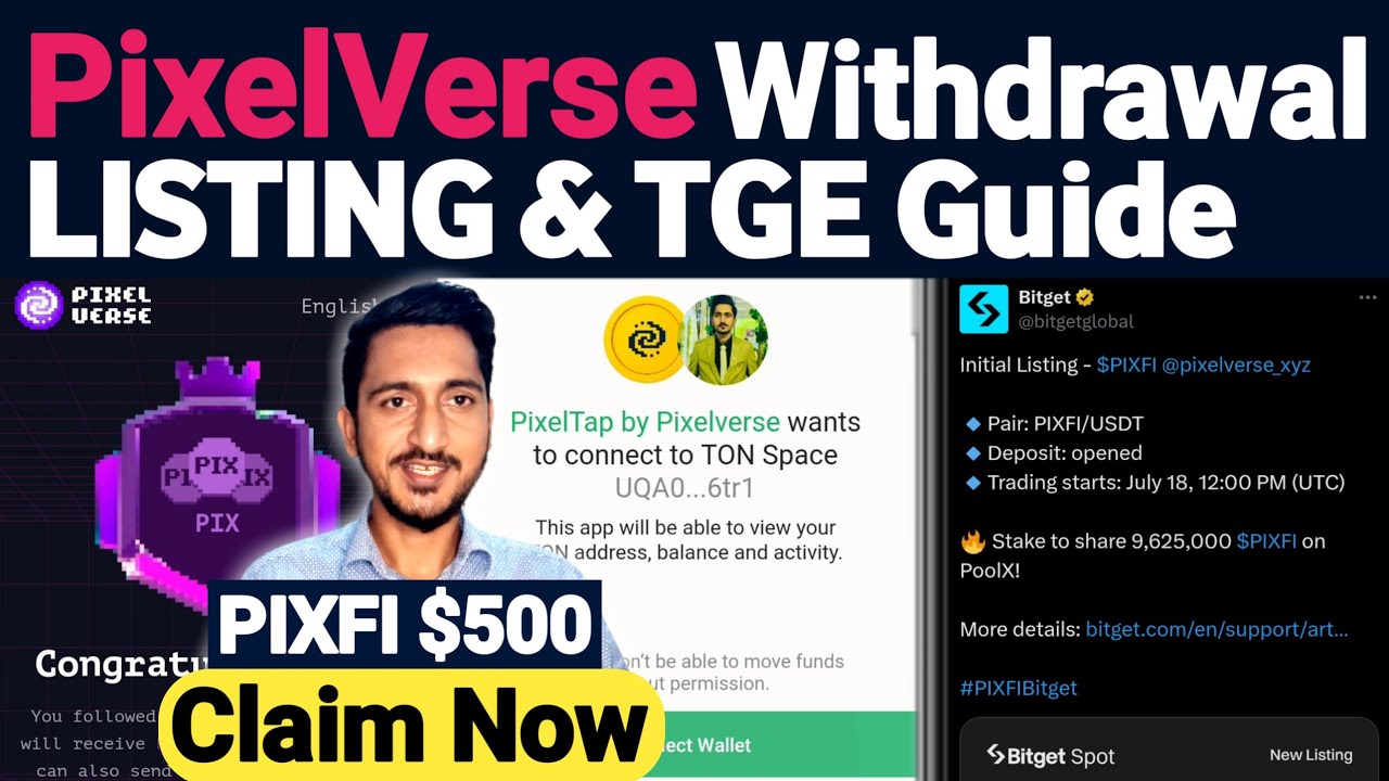 PixelVerse Listing on Bitget & Withdraw PIXFI Tokan Full Claim Guide | PixelVerse Dashboard