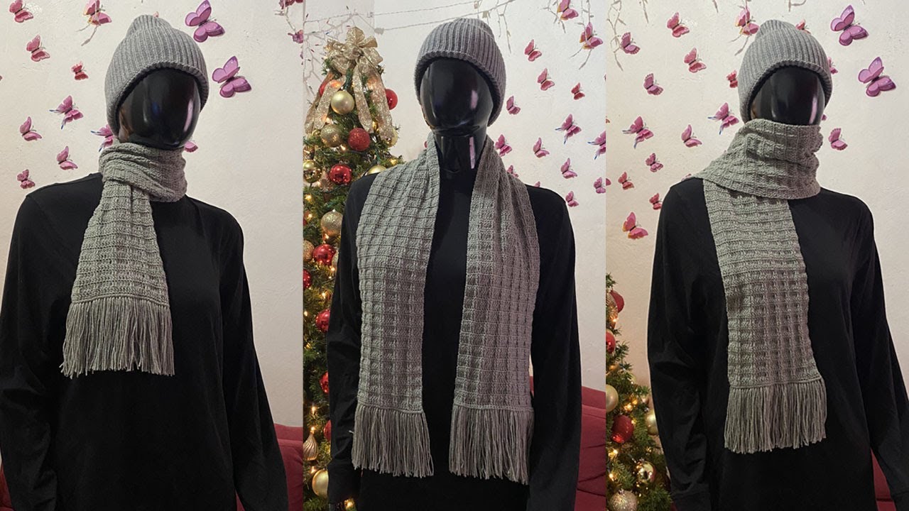 Bufanda para HOMBRE tejida a CROCHET