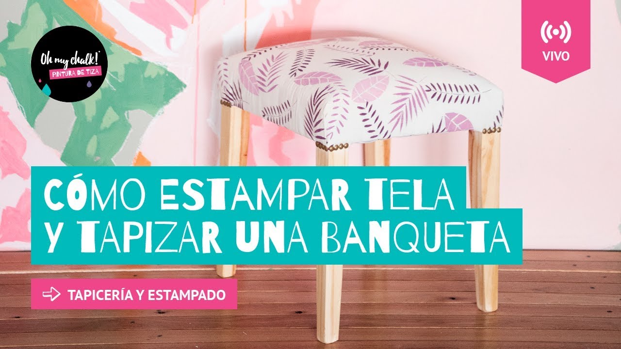 Cómo estampar tela con Chalk Paint y tapizar una butaca (Parte 1) ~ OH My Chalk!