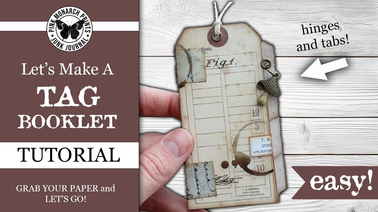 How to make a MINI BOOKLET using TAGS - Craft with Me!