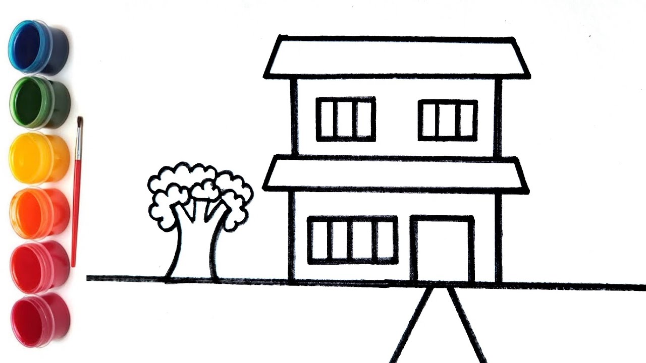 How to draw a house drawing house painting video craft house