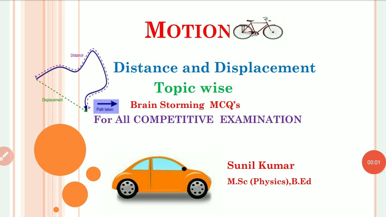 Physics | MOTION | mcqs | Distance & Displacement |