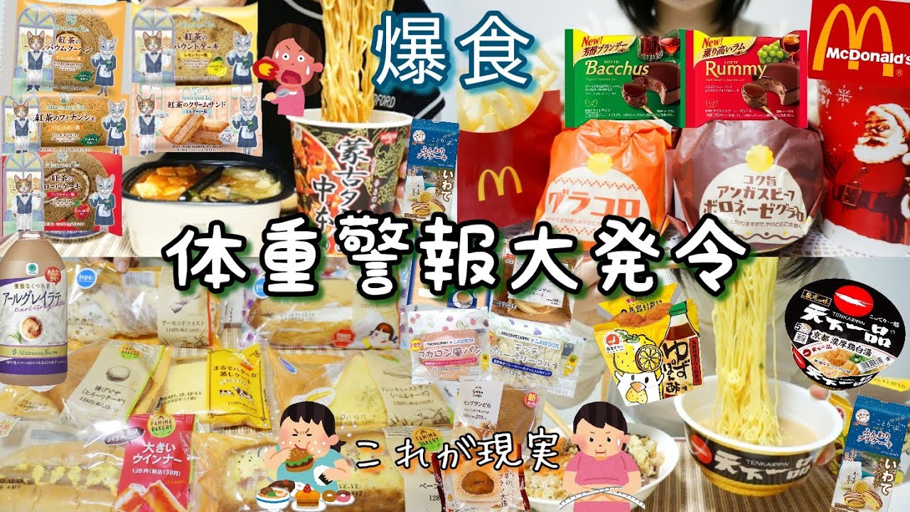 [爆食チートデイ]マックとコンビニ新商品/好きなものを好きなだけ食べるまくる1日[食事vlog/暴飲暴食/モッパン/大食い/ぼっち飯]