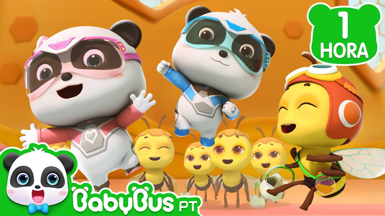 🐼 Super Panda e as Abelhinhas 🐝| 1 HORA DE BABYBUS | +Completo | Desenhos Animados em Português