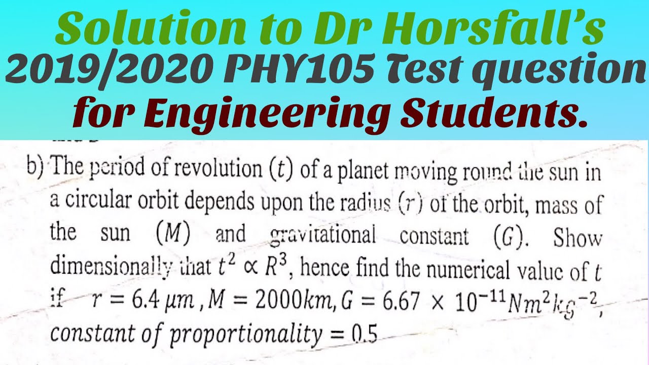 Dimensional Analysis Sample Problem