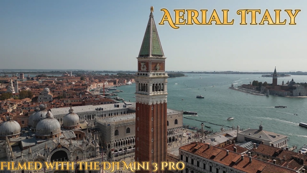 Cinematic aerial Italy. Drone flight through Venice, Florence, Rome and Amalfi Coast. DJI Mini 3 Pro